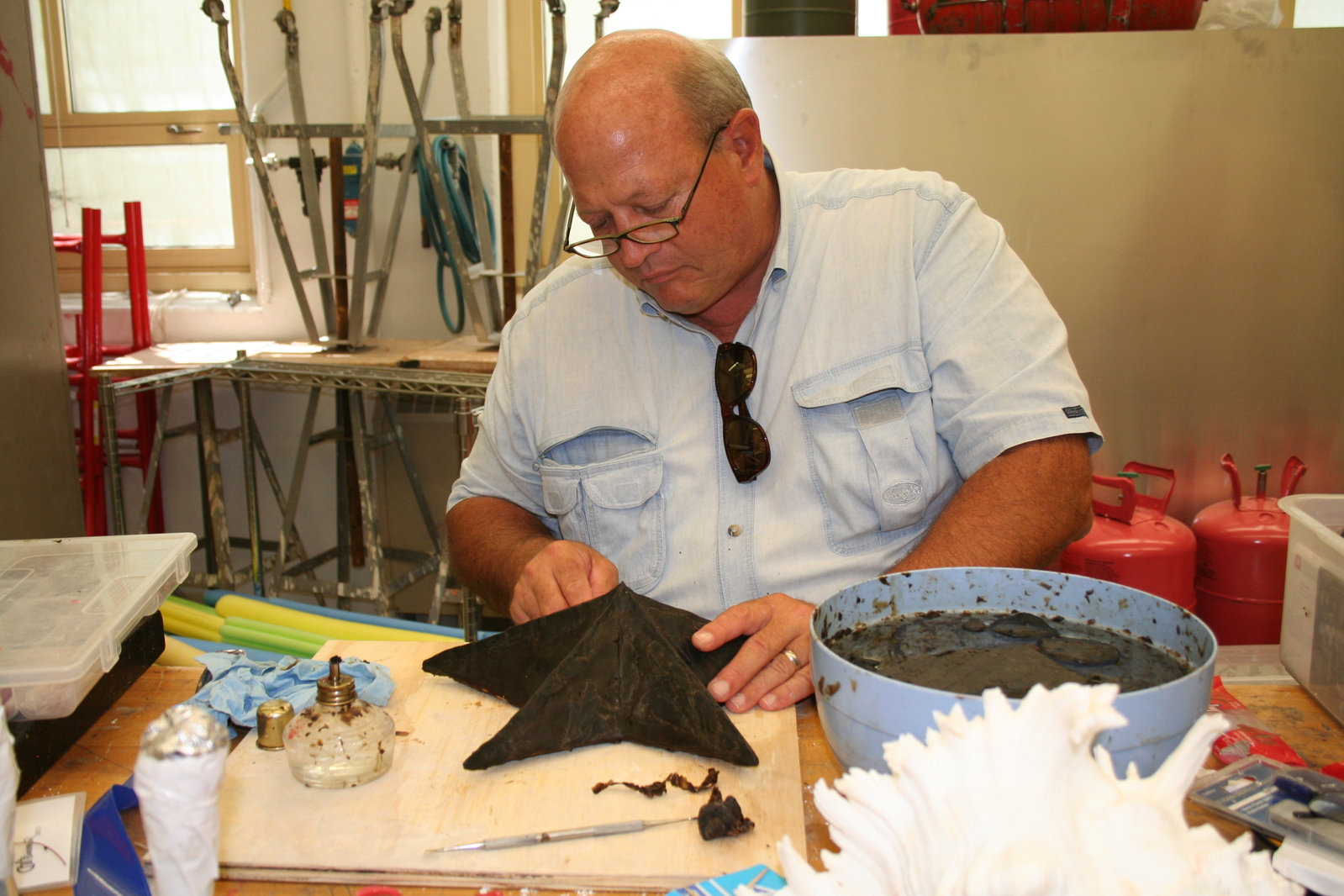 The star and comets were created by alumni in a CraftSummer workshop lead by Jim Killy, professor emeritus of art